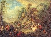 Pater, Jean-Baptiste A Country Festival with Soldiers Rejoicing oil painting reproduction